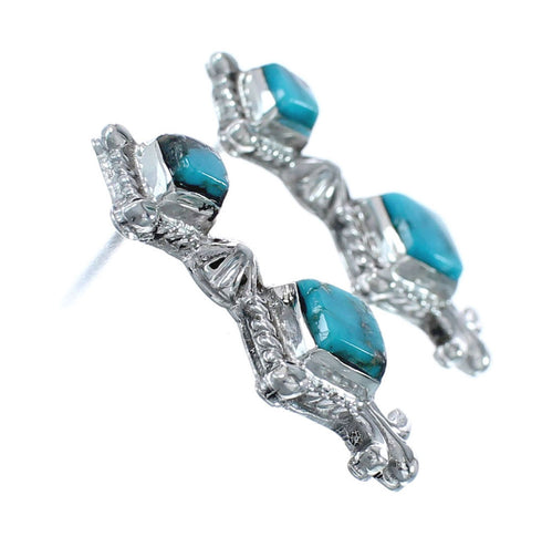 Native American Sterling Silver Turquoise Post Earrings JX128446